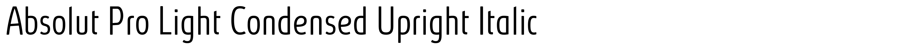Absolut Pro Light Condensed Upright Italic